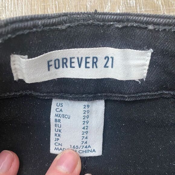 Y2K High Rise Faded Black Skinny Jeans Women’s 29 Stretch Distressed Grunge Goth - Picture 8 of 15